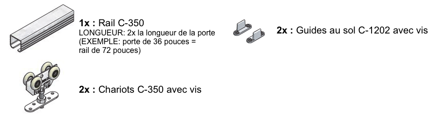 C-350 - Rails de portes coulissantes - Quincaillerie Hors Série